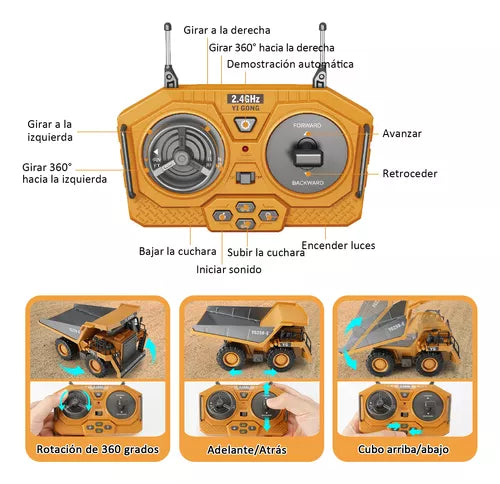 Excavadora Control Remoto Tractor 9 Canales
