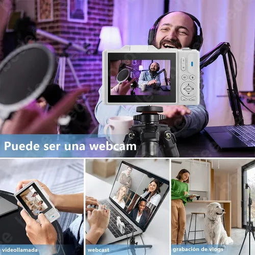 Cámara Digital 5k 75mp Con Tarjeta +32gb y 2 Pilas - Kit Completo