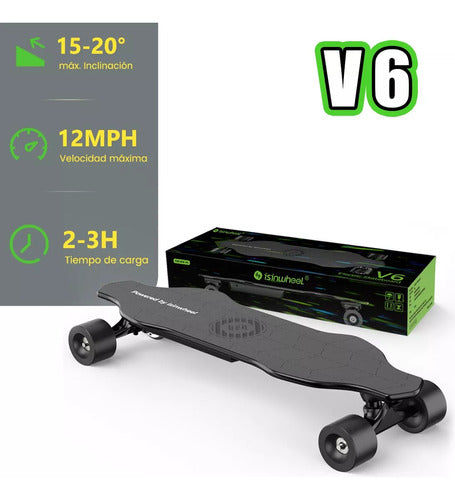 Patineta Eléctrica V6 300W con Control Remoto - Velocidad 12 mph, Alcance 10 millas