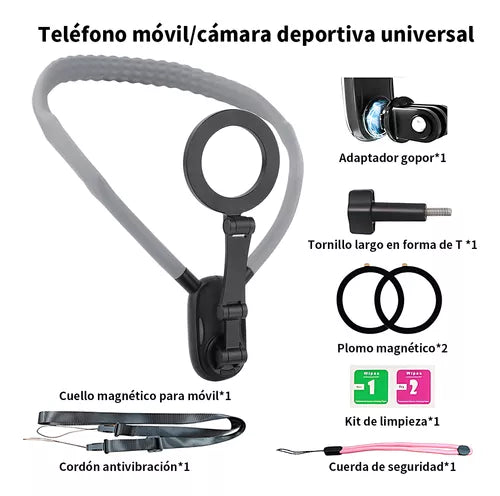 Soporte Magnético para Teléfonos con Cuello de Aleación - Libre tus Manos al Grabar