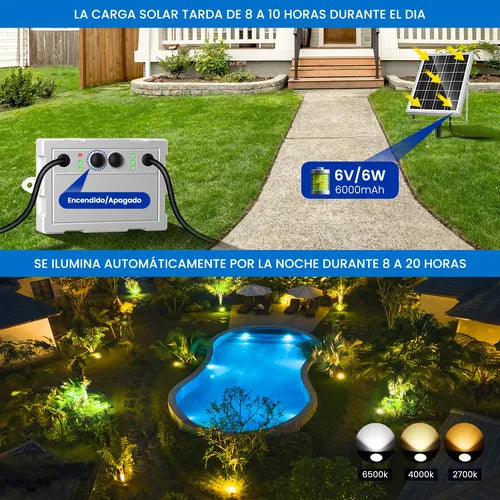 Lamparas Solares 6 En 1 para Jardin Exteriores con Control Remoto