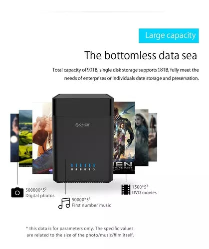 Cajón de Disco Duro Externo de 5 Bahías USB 3.0 - Alta Capacidad y Enfriamiento Eficiente