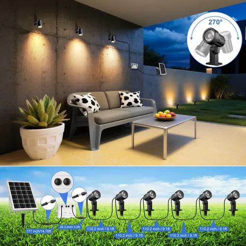 Lamparas Solares 6 En 1 para Jardin Exteriores con Control Remoto