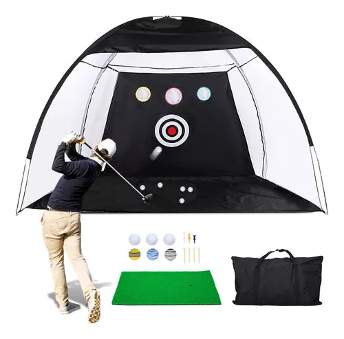 Kit Completo de Práctica de Golf con Red de Entrenamiento 3x2m para Mejorar tu Swing