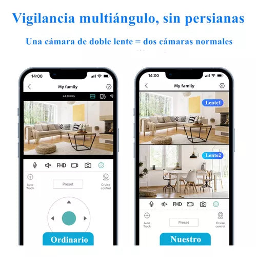 Cámara De Seguridad Doble Lente 4mp Hd Wifi 360º Con Alarma - Metacompras