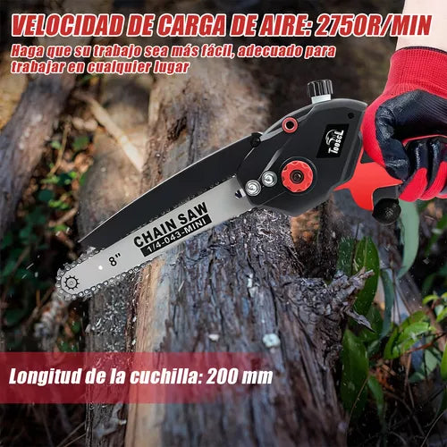 Motosierra Eléctrica Inalámbrica 8'' - Ligera y Potente con Batería de Larga Duración