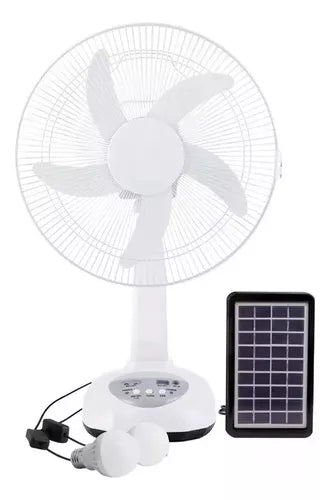 Ventilador Solar Recargable De Mesa Cargador De Celular