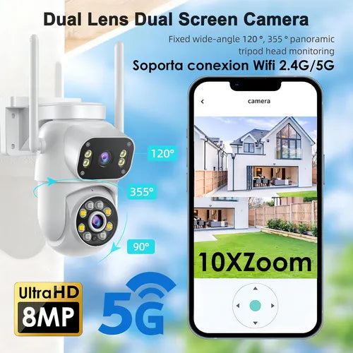 Cámara de Vigilancia Exterior Mara MVPsmart DQ8 8MP 360° PTZ WiFi Full HD