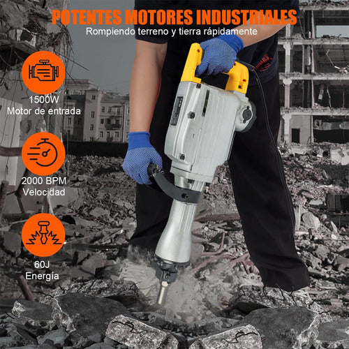 Martillo Demoledor de Concreto 2200W - Potencia y Versatilidad para Demolición Eficiente