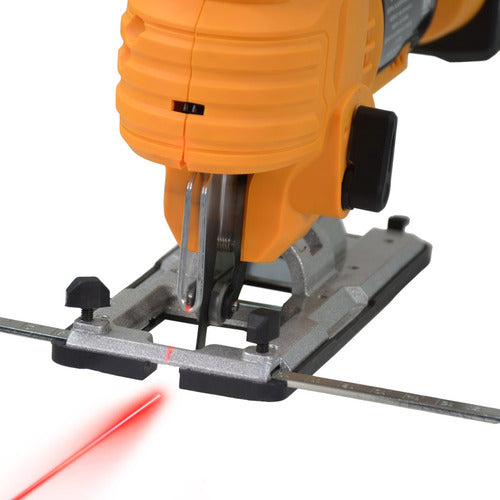 Sierra Caladora Inalámbrica de 400W con Luz LED y Guía Láser - Incluye 2 Baterías