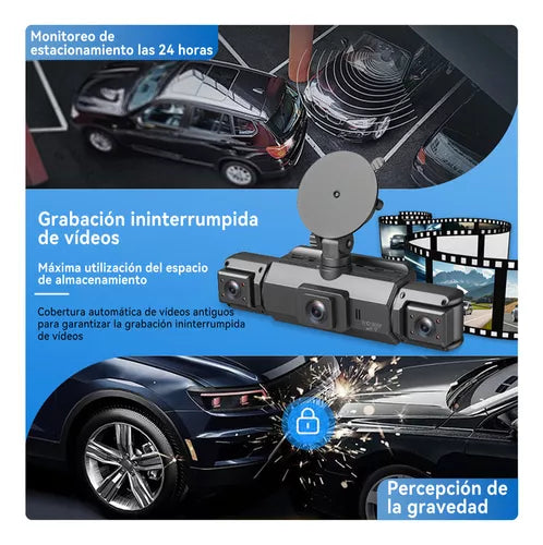 Cámara Para Auto Dash Cam 4 Cámara Wifi + 64gb