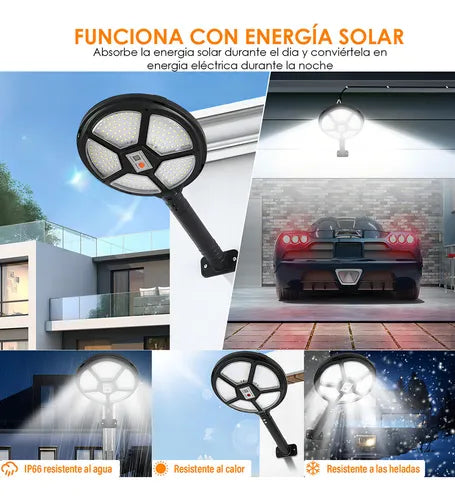 Lámpara Solar Exterior 16000 Lúmenes IP67 con Sensor de Movimiento - 2 Piezas