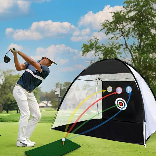 Kit Completo de Práctica de Golf con Red de Entrenamiento 3x2m para Mejorar tu Swing