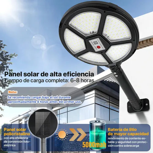 Lámpara Solar Exterior 16000 Lúmenes IP67 con Sensor de Movimiento - 2 Piezas