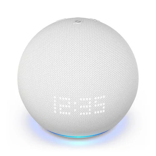 Asistente Virtual Amazon Echo Dot 5ta Gen Con Reloj Blanco - Metacompras