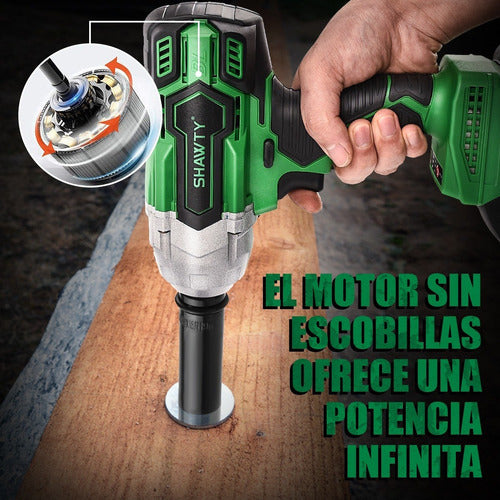 Llave de Impacto Inalámbrica Shawty 20V con 2 Baterías y 650 N.m de Torque