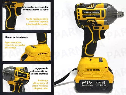 Kit de Atornillador y Taladro Eléctrico Sin Carbones con 350 Nm y 550 W - Potencia y Versatilidad para Proyectos de Bricolaje