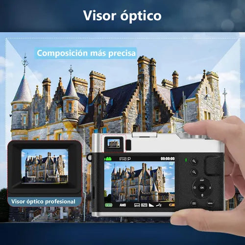 Cámara Digital Compacta 4K 48MP con Autofocus y Función Webcam