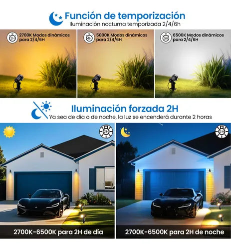Lamparas Solares 6 En 1 para Jardin Exteriores con Control Remoto