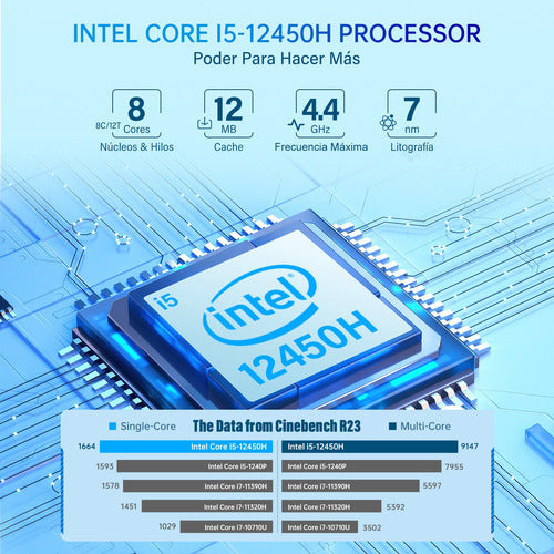 Mini PC KAMRUI Intel Core i5-12450H, 32GB RAM, 512GB SSD, Windows 11 - Alta Eficiencia y Soporte Triple Pantalla