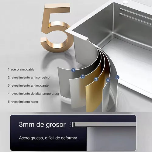 Fregadero de Acero Inoxidable Bokoptyr 80x45cm Elegante y Duradero