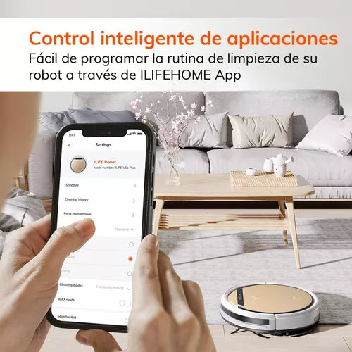 Aspiradora Trapeadora Robot ILIFE V5s Plus Dorada - Control Remoto y por Voz, Eficaz en Todos los Pisos