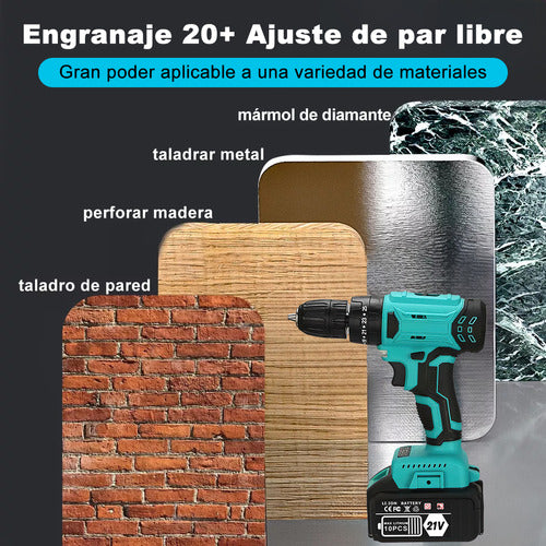 Kit de Herramientas Eléctricas Sin Escobillas: Taladro, Llave de Impacto y Amoladora Angular 20V 4000mAh. Ideal para Proyectos de Renovación.