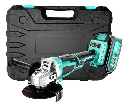 Esmeriladora Angular Inalámbrica 1100W con 2 Baterías y Accesorios Incluidos - Metacompras