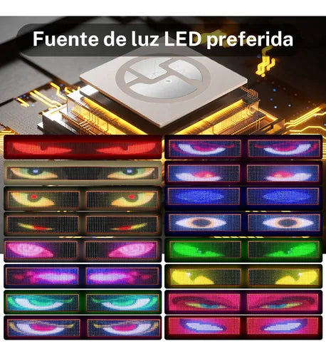 Kit Completo de Pantalla LED con Luz Devil Eyes 2 Piezas (37.4x9.2cm)