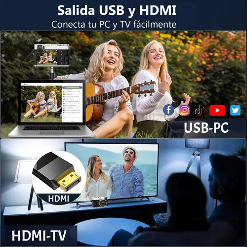 Cámara Digital Compacta 4K 48MP con Autofocus y Función Webcam