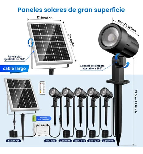 Lamparas Solares 6 En 1 para Jardin Exteriores con Control Remoto