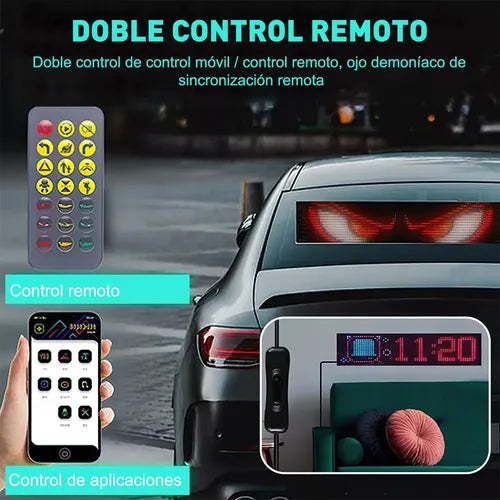 Kit Completo de Pantalla LED con Luz Devil Eyes 2 Piezas (37.4x9.2cm)