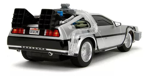 DeLorean DMC RC Volver al Futuro 1:16 con Luz y Control Remoto