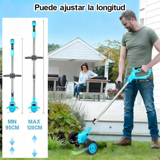 Desbrozadora Eléctrica Inalámbrica Ligera con Ruedas - Manejo Sencillo - Metacompras