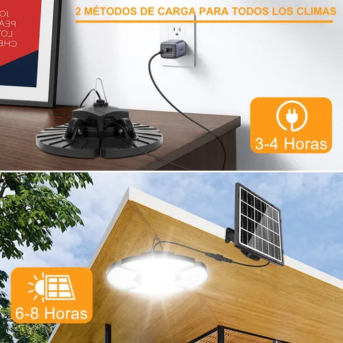 Lámparas Solares para Exterior con Carga USB y Sensor de Movimiento 152 LED