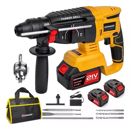 Rotomartillo Cincelador Inalámbrico SDS-Plus 600W con Batería de Larga Duración