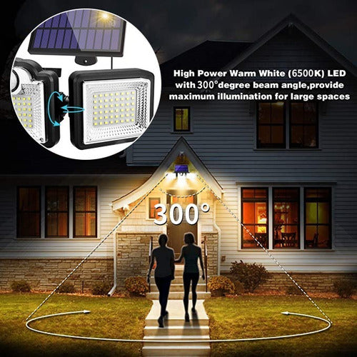 Lámpara Solar LED 192 en Jardín - Iluminación Inteligente y Resistente al Agua