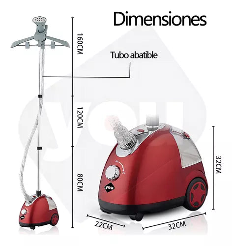 Plancha De Vapor Vertical Profesional Rojo - Resultados Rápidos y Eficientes