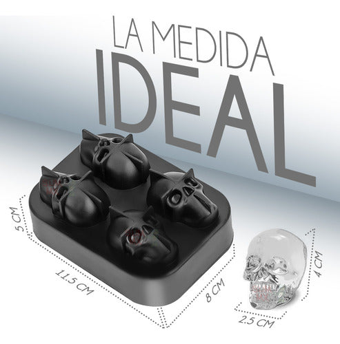 3 Moldes De Silicon 3d Craneo Calavera Para Hielos Reposteria
