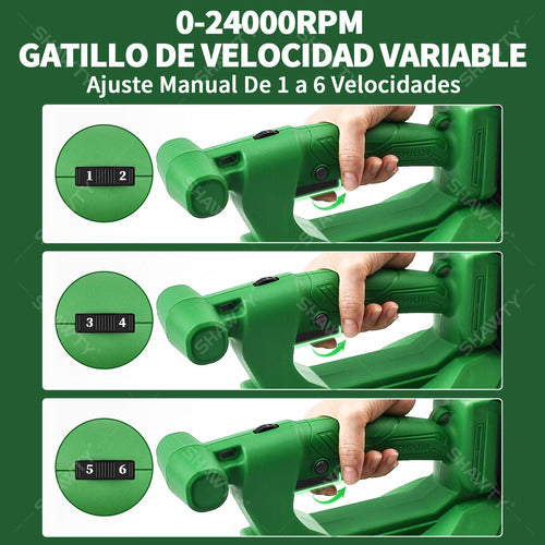 Sopladora Aire Inalambrica Trituradora 20v 2batería Shawty