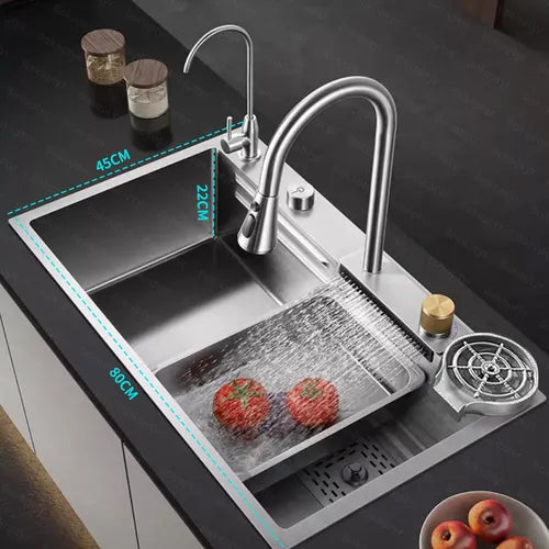 Fregadero de Acero Inoxidable Bokoptyr 80x45cm Elegante y Duradero