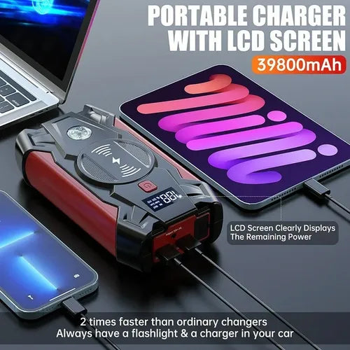 Arrancador de Batería Portátil Digital 39800mah para Auto y Coche