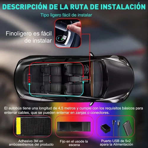 Kit Completo de Pantalla LED con Luz Devil Eyes 2 Piezas (37.4x9.2cm)