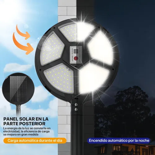 Lámpara Solar Exterior 16000 Lúmenes IP67 con Sensor de Movimiento - 2 Piezas