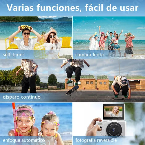 Cámara Digital 5k 75mp Con Tarjeta +32gb y 2 Pilas - Kit Completo
