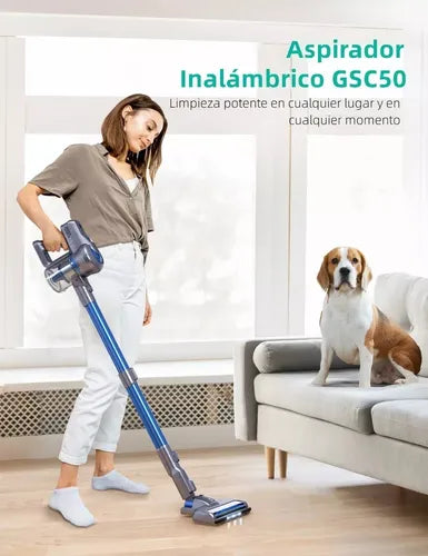 Aspiradora inalámbrica 6 en 1 Greenote GSC50 23Kpa 200W gris y azul