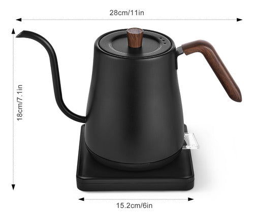 Tetera Eléctrica Cuello de Cisne 800ml - Calentamiento Rápido y Seguro