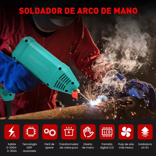 Soldadora de mano con pantalla digital 3000W 200A