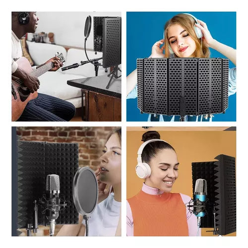 Placa de Aislamiento de Micrófono Portátil – Reducción Óptima de Ruido y Eco