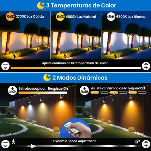 Lamparas Solares 6 En 1 para Jardin Exteriores con Control Remoto